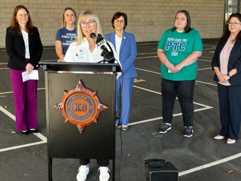BEF's Executive Director speaking at a press conference with Congresswoman Susan Bonamici
